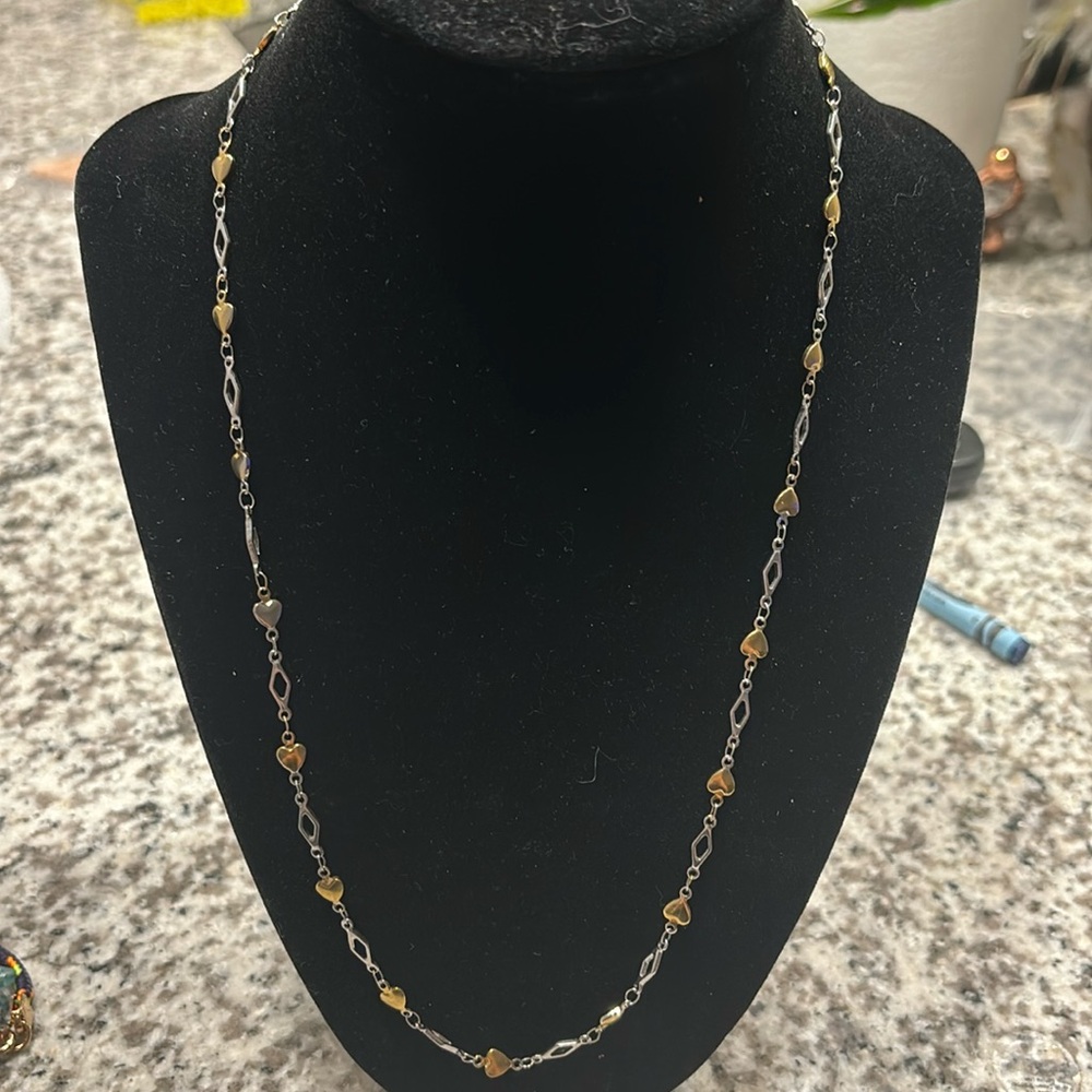 Gold and Silver Mixed Heart Chain